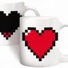 Kikkerland Kaffeetasse Pixel Herz Mit Farbwechsel - Gaming